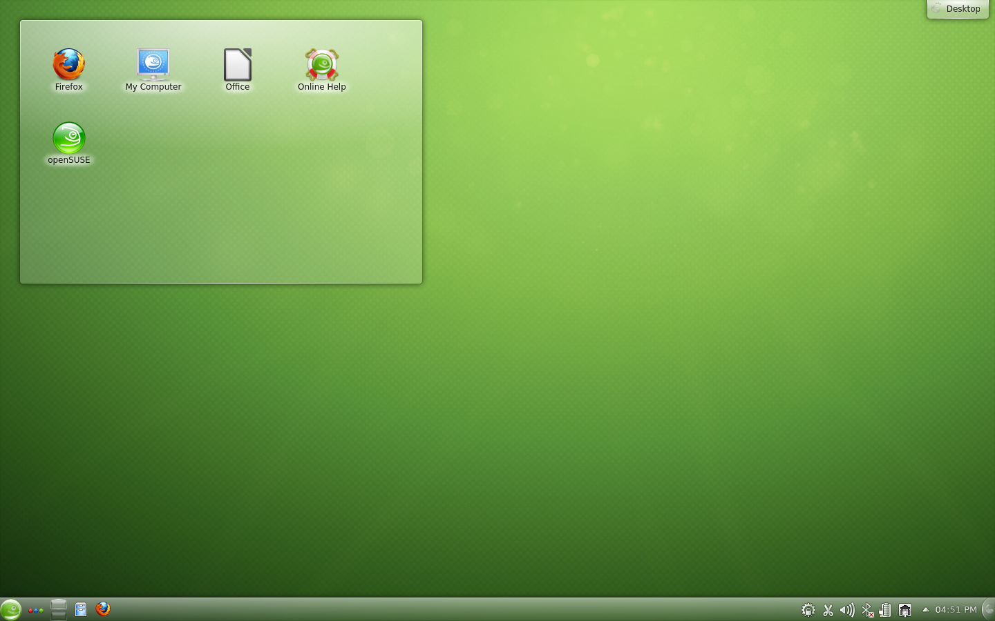 Pracovní plocha KDE 4.8.4  v openSUSE